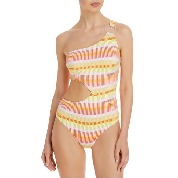 SOLID & STRIPED Claudia One Shoulder Side Cut Out One piece Swimsuit - Picture 1 of 10